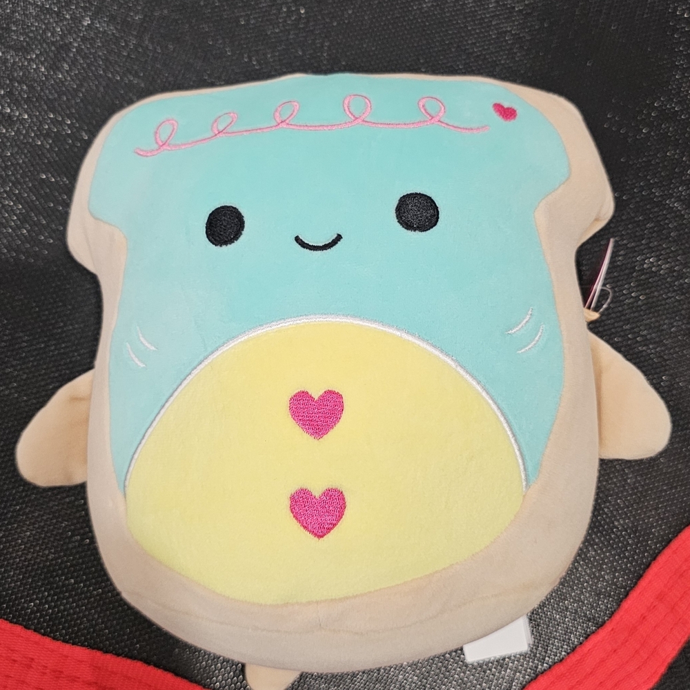 Cute Plush Sea Creature Pillow with Hearts - Aqua & Yellow